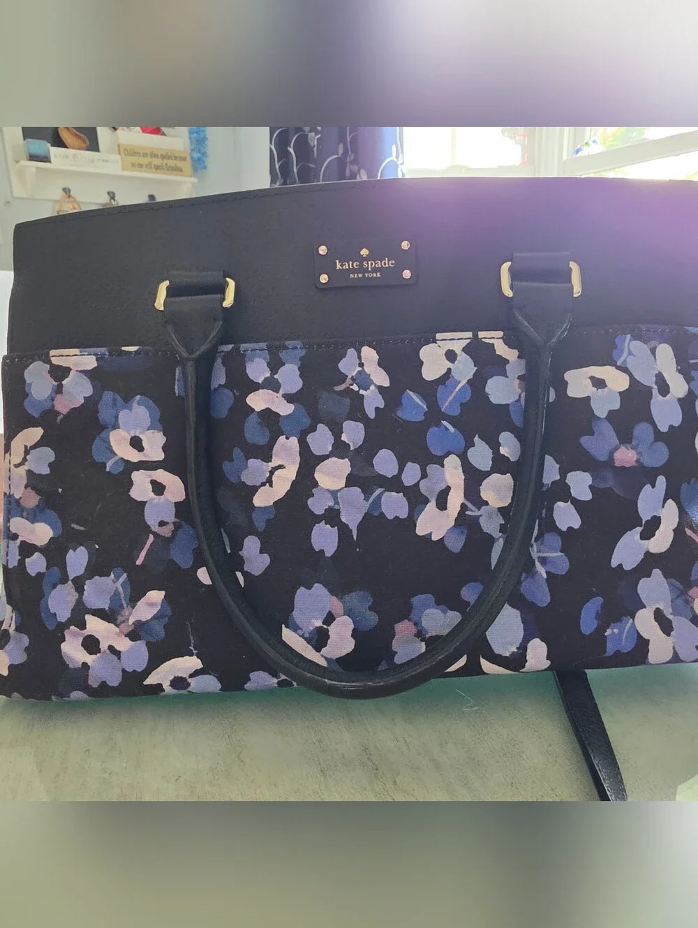 Kate SPADE Floral Navy and Black Women's Tote Bag